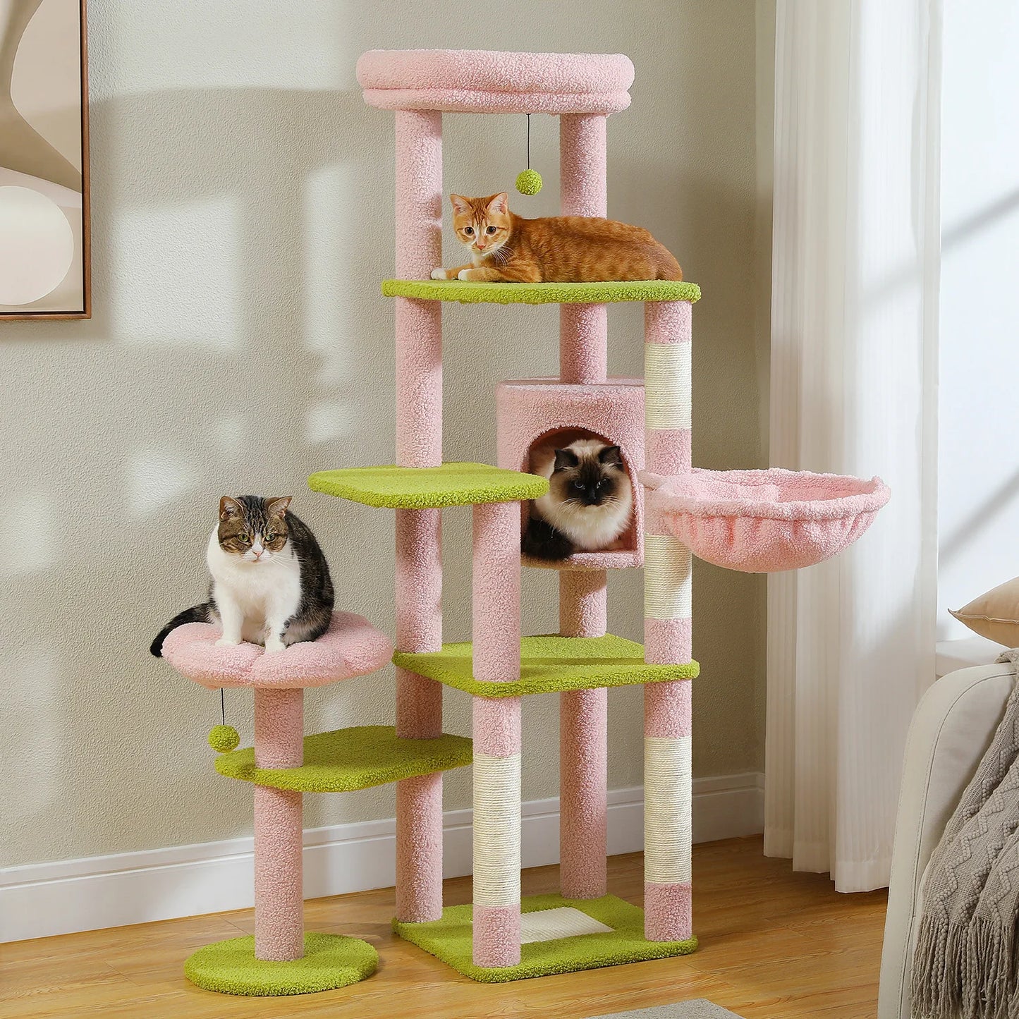 Multi-Level Cat Tree with Scratching Post Hammock