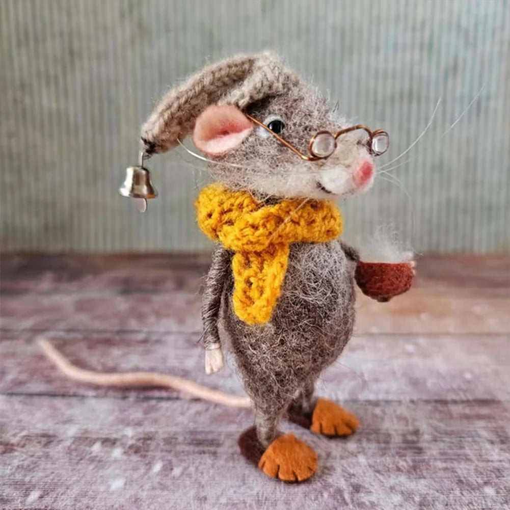 Christmas Needle Felted Mouse