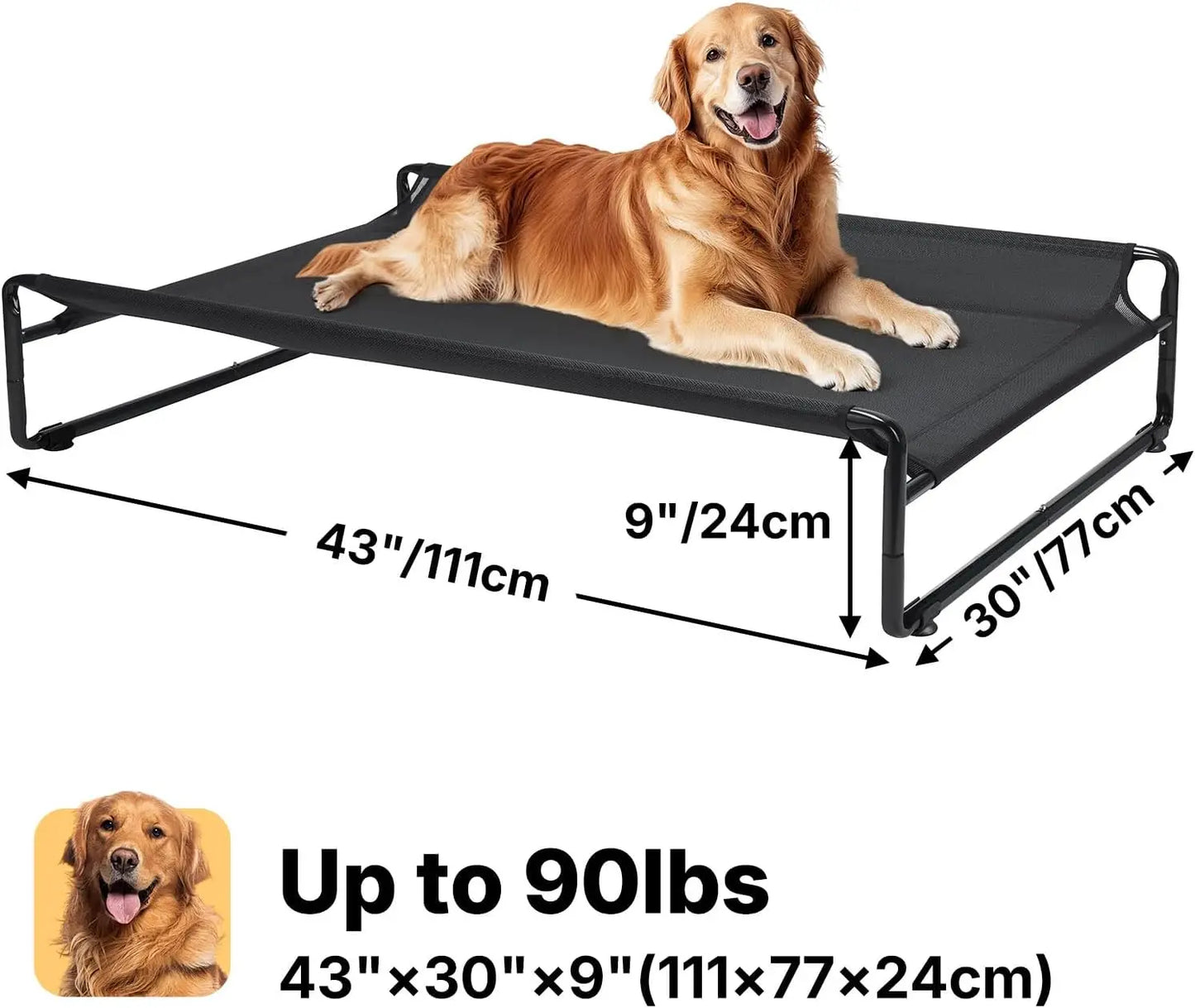 Elevated Cooling Dog Bed for Large Breeds,