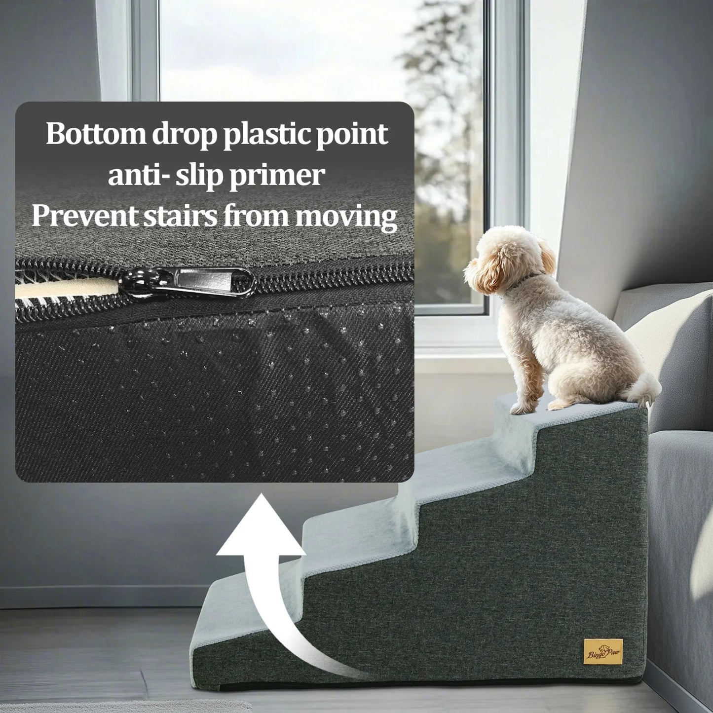 3/4 Steps High Density Foam Dog Stairs Ramps