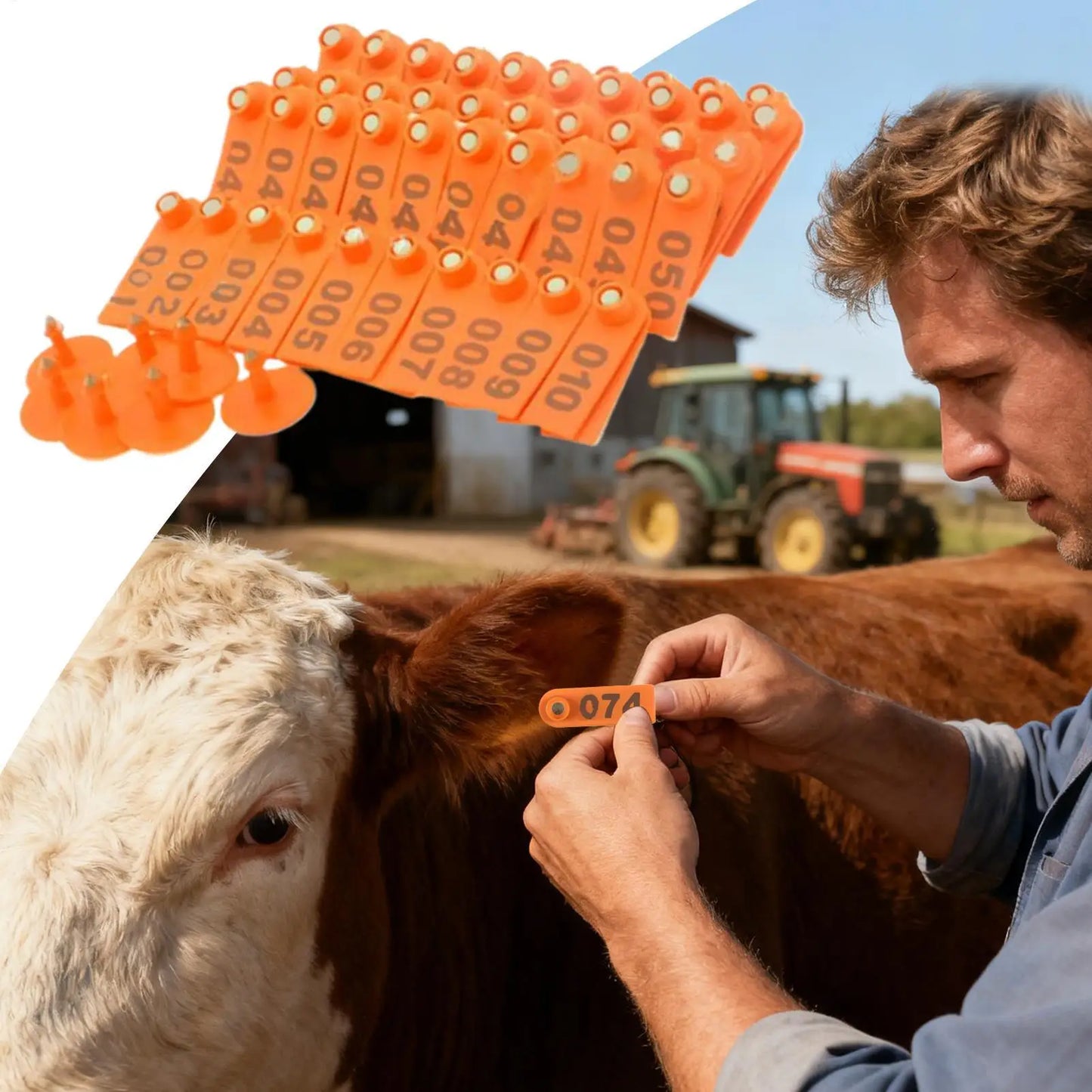 Cattle Ear Tags 100 Pieces Numbered