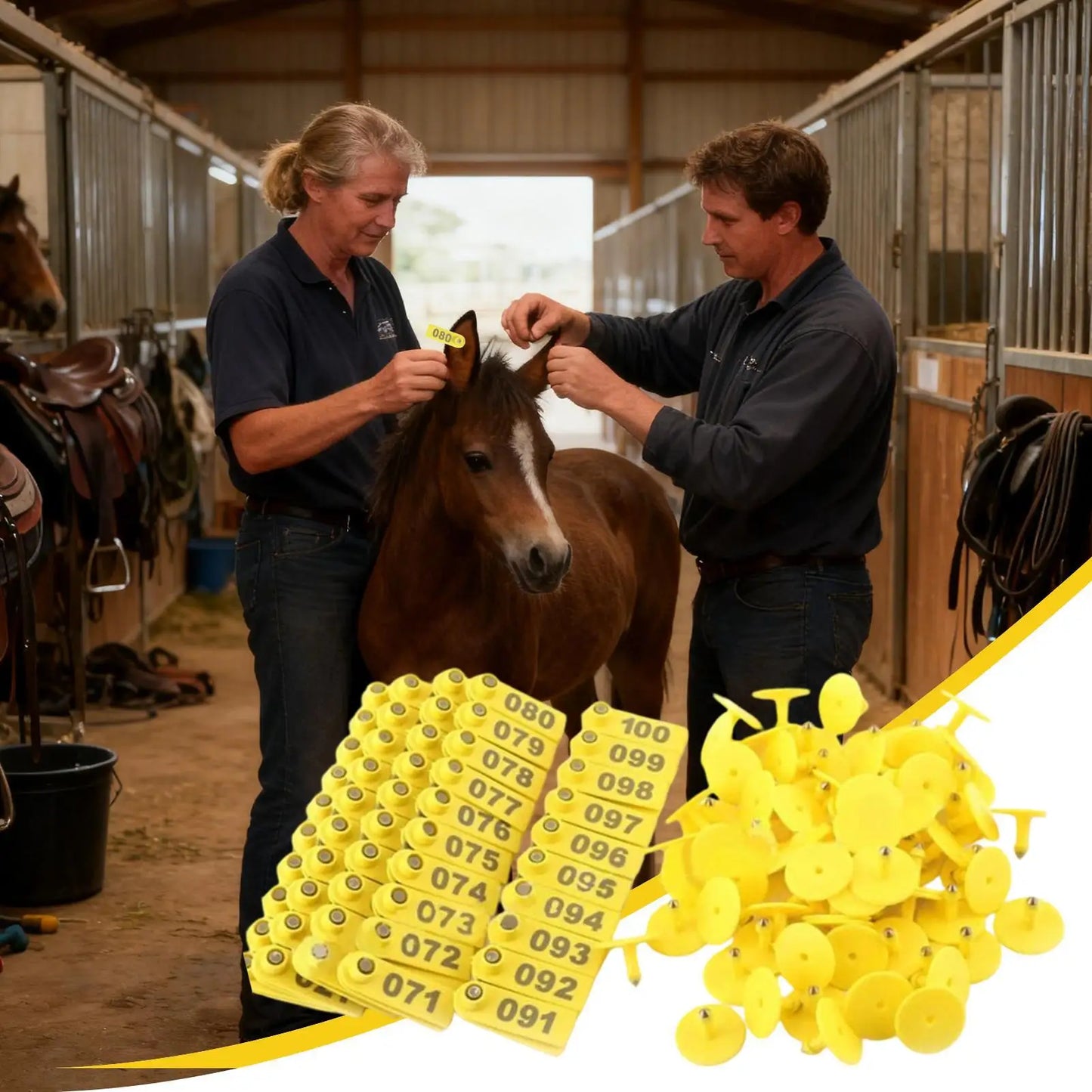 Cattle Ear Tags 100 Pieces Numbered