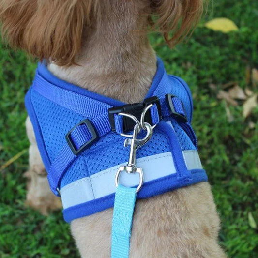 Adjustable Mesh Vest Dog Harness Collar Chest Strap