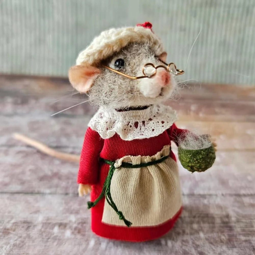 Christmas Needle Felted Mouse