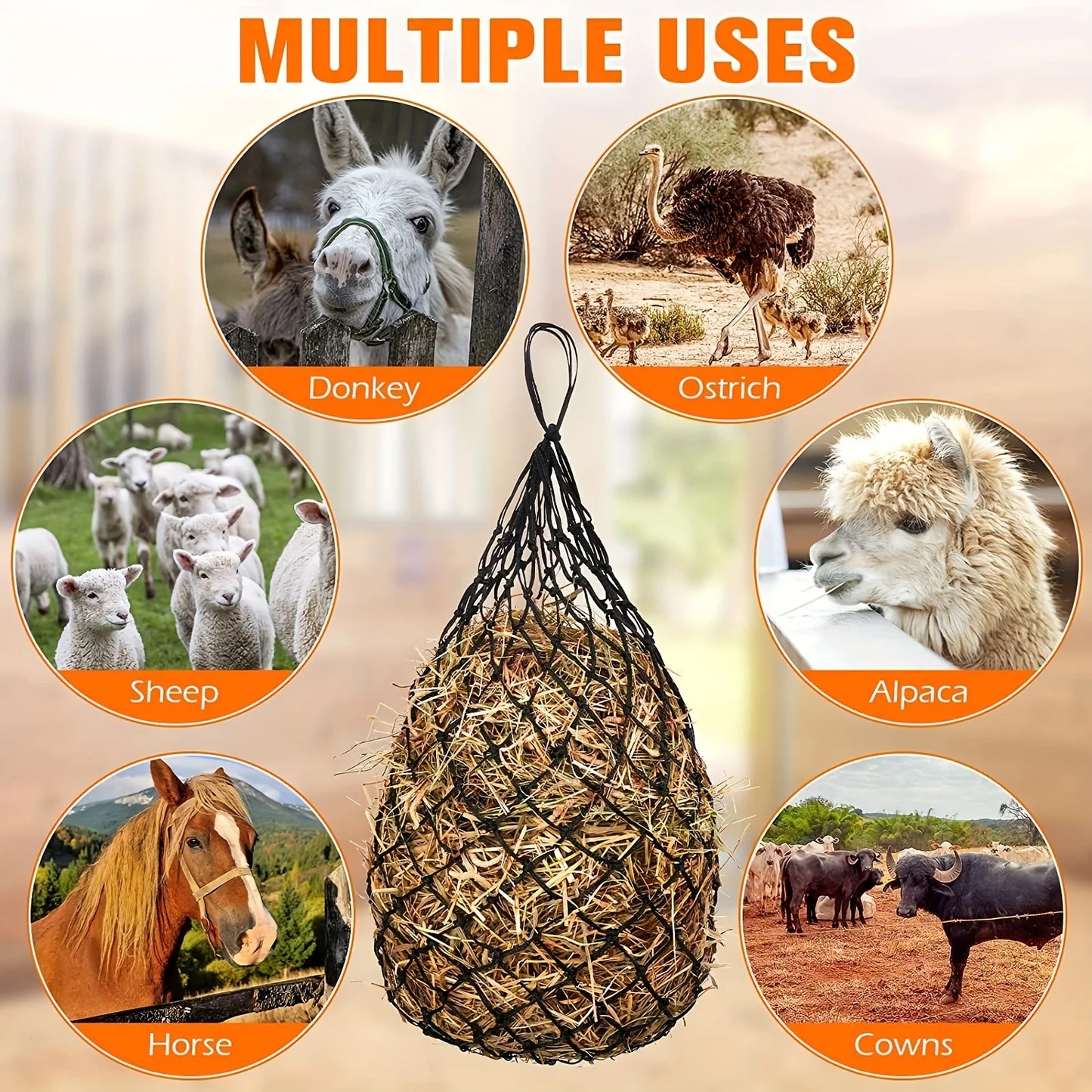 2pcs Horse Hay Net