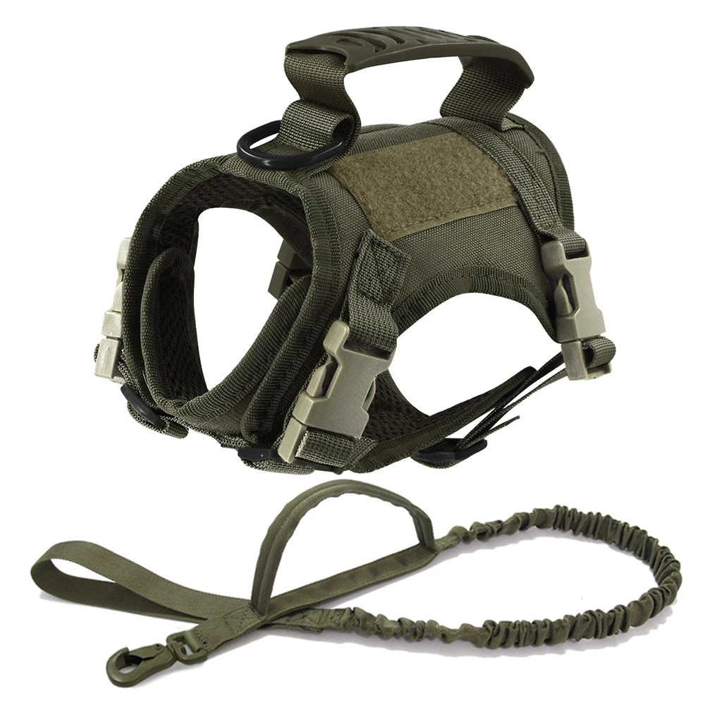 Tactical Cat Harness Leash Adjustable Puppy Vest For Military Small Dogs