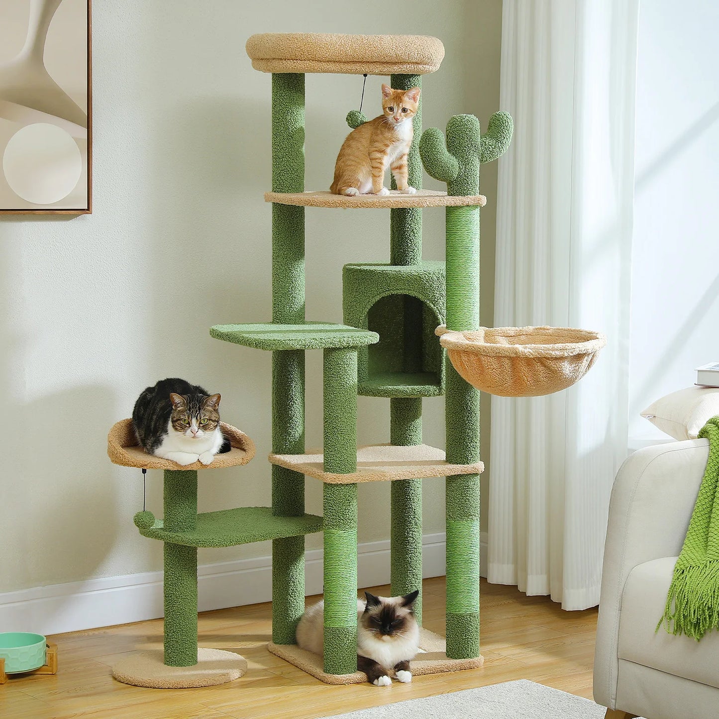 Multi-Level Cat Tree with Scratching Post Hammock