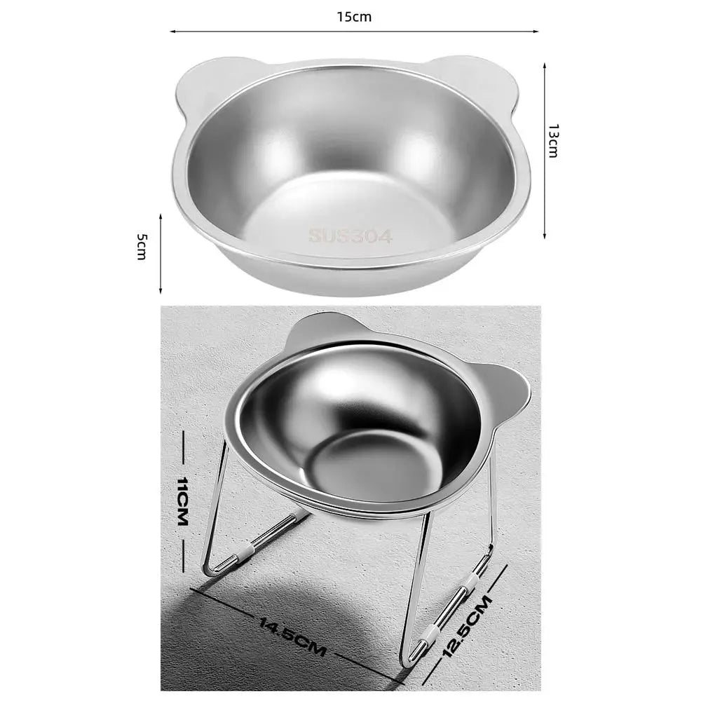 Raised Cat Bowls Tilted Neck Guard Cat Food Bow