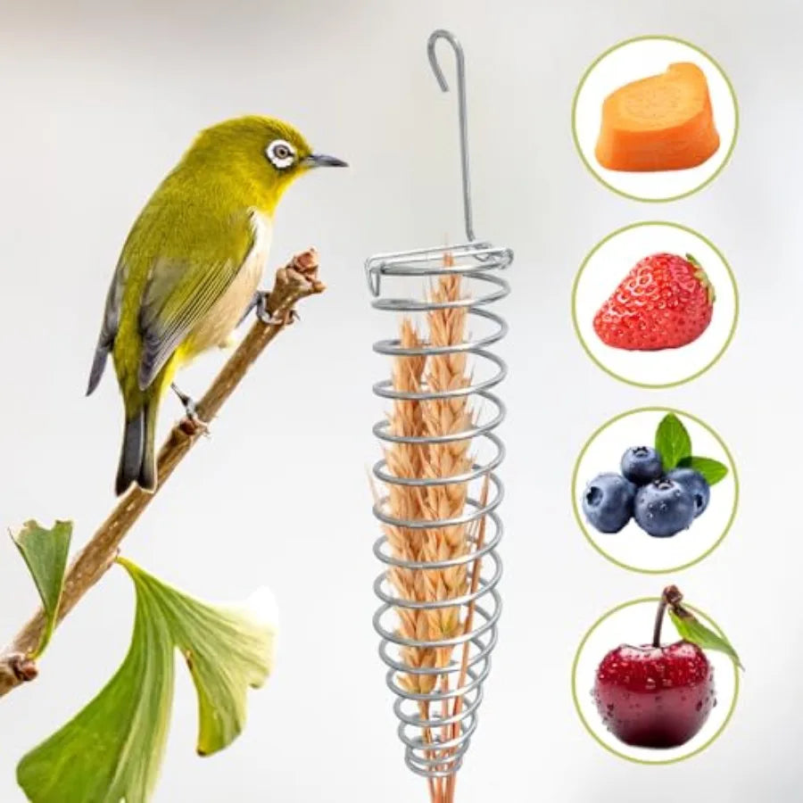 5Pcs Bird Cage Food Bowl Set Stainless Steel