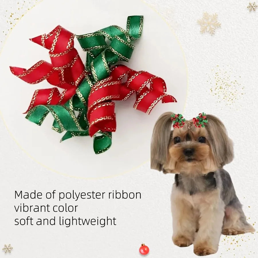 20pcs  Dog Christmas Hair Bows