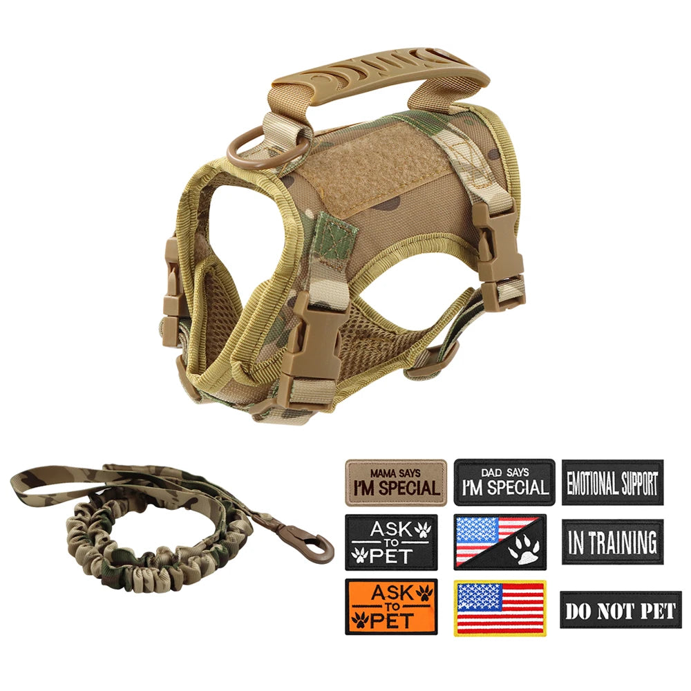 Tactical Cat Harness Leash Adjustable Puppy Vest For Military Small Dogs