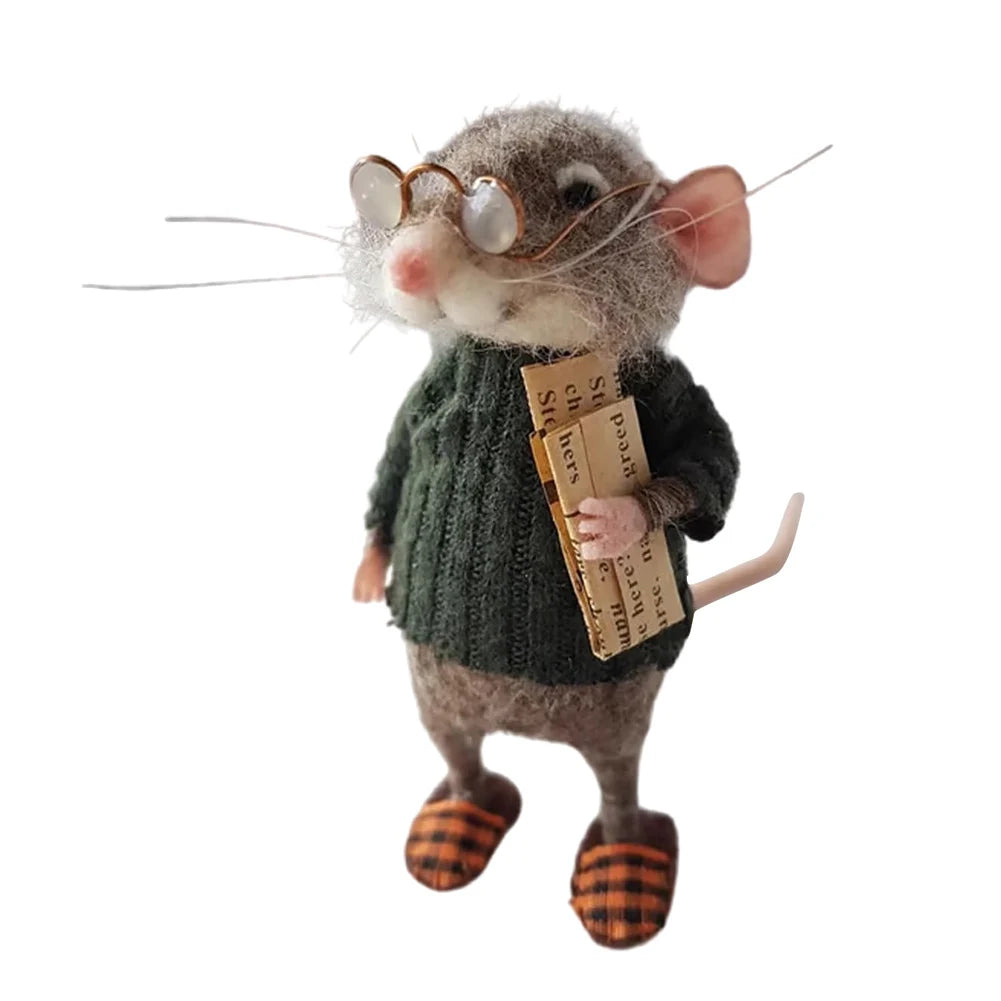 Christmas Needle Felted Mouse