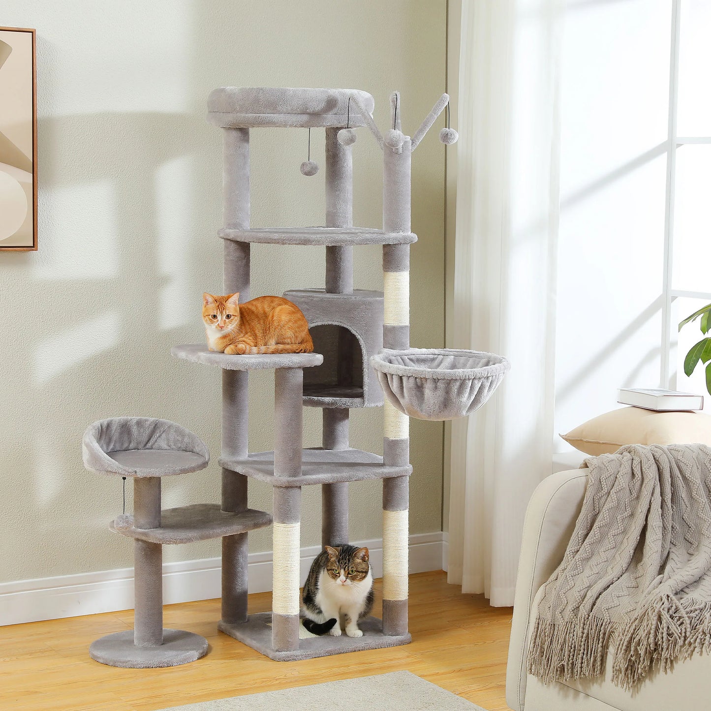 Multi-Level Cat Tree with Scratching Post Hammock