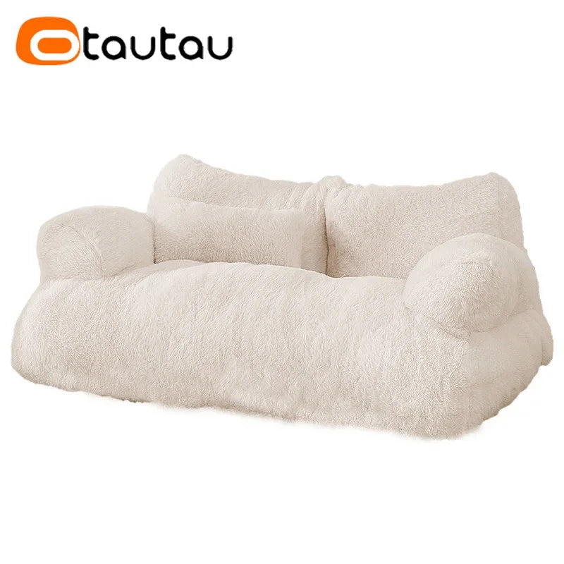 Soft Faux Bunny Fur Cat Sofa Bed