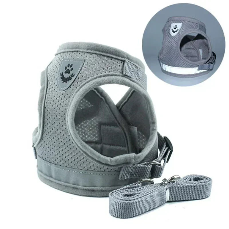Adjustable Mesh Vest Dog Harness Collar Chest Strap