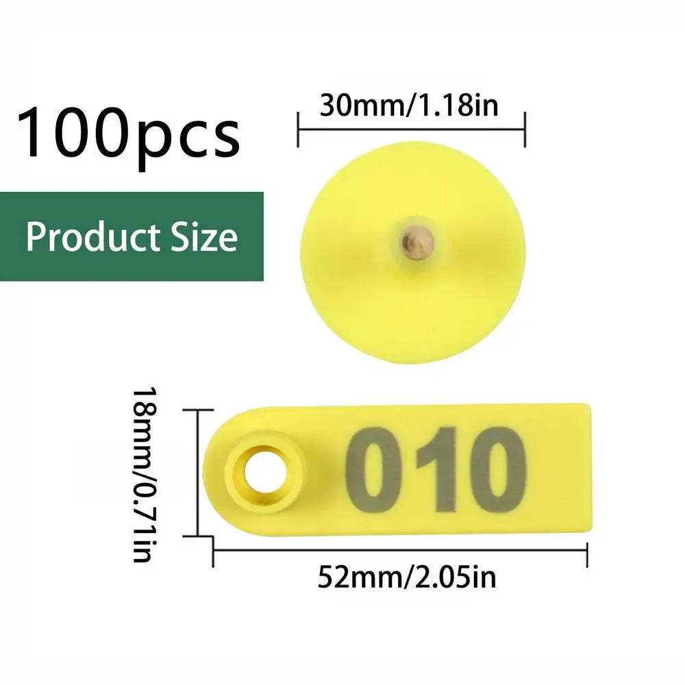 Cattle Ear Tags 100 Pieces Numbered