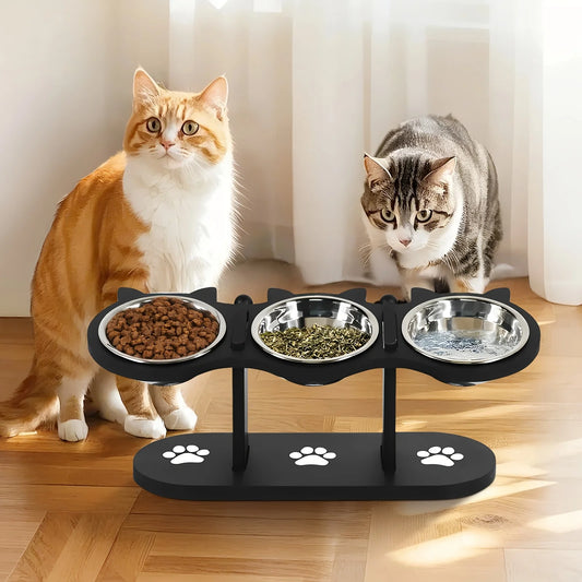 Elevated Cat Bowls 15° Tilted Raised