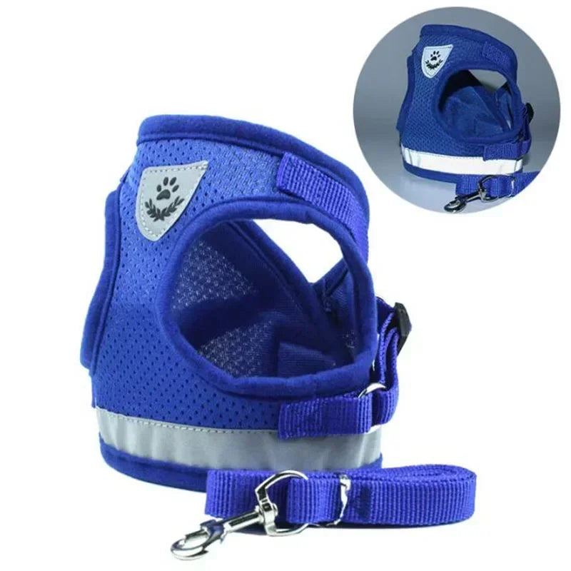 Adjustable Mesh Vest Dog Harness Collar Chest Strap